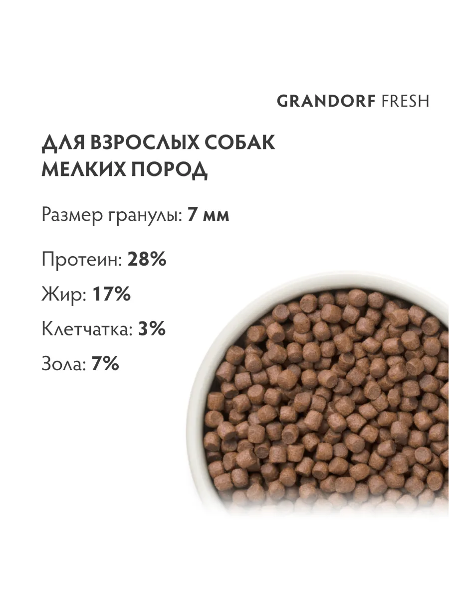 Grandorf FRESH Dog Duck & Potato Mini корм для взрослых собак мелких пород