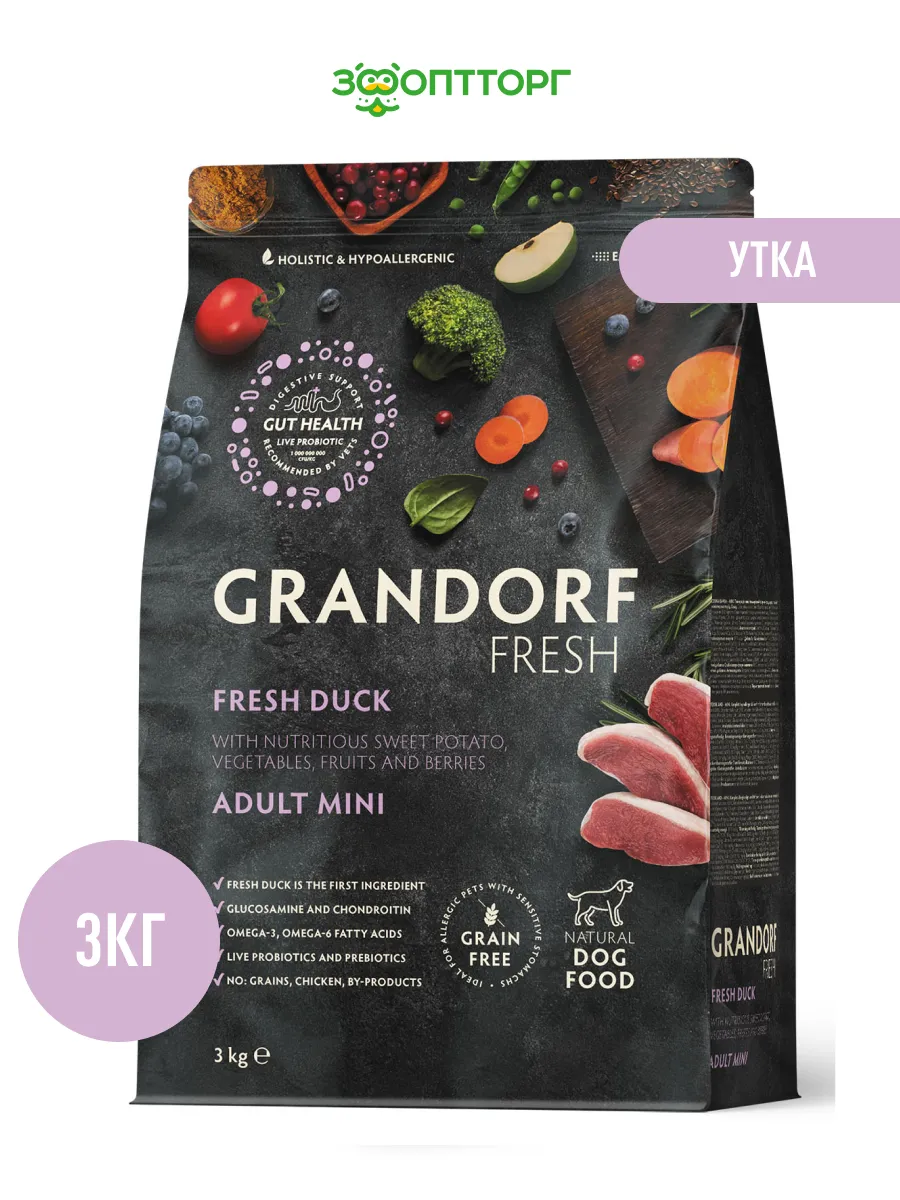 Grandorf FRESH Dog Duck & Potato Mini корм для взрослых собак мелких пород
