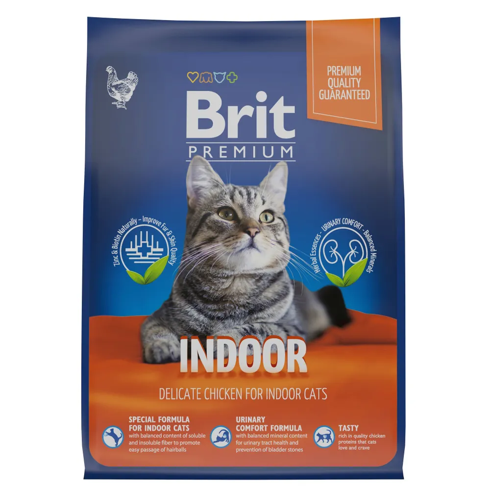 Brit Premium Cat Indoor для взрослых домашних кошек