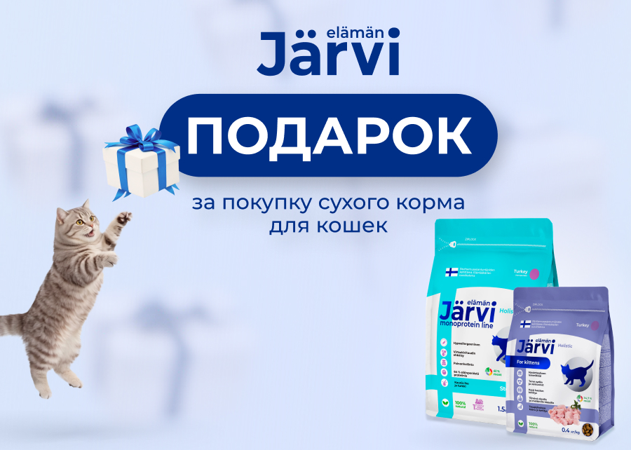 Подарки при покупке сухого корма JARVI для кошек