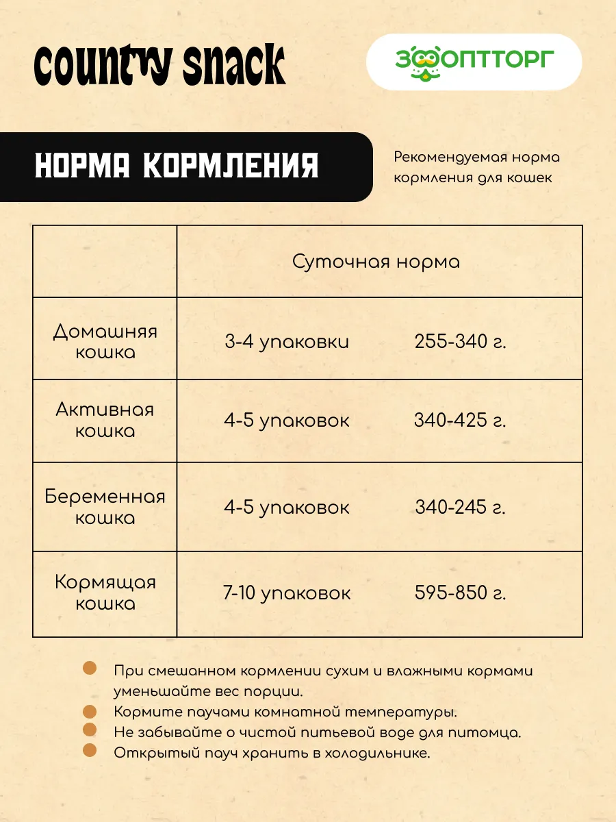 Country snack пауч для кошек (в соусе)