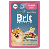 Brit Premium пауч для взрослых стерилизованных собак мини пород (кусочки в соусе)
