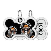 Collar адресник Waudog Smart ID "Ездить, чтобы жить" кость