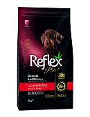 Reflex Plus Medium & Large Junior сухой корм для щенков средних и крупных пород (Ягненок и рис, 3 кг.)