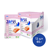 Jarvi Extra meat line пауч для кошек для красивой шерсти и здоровой кожи (кусочки в желе) (Лосось, 85 г. упаковка 12 шт)