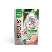 Sirius Adult пауч для кошек с чувствительным пищеварением (кусочки в соусе) Sirius Adult пауч для кошек с чувствительным пищеварением (кусочки в соусе)