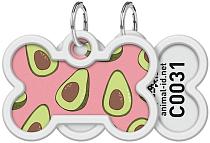 Collar Waudog адресник Smart ID с QR "Авокадо" кость