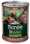 Monge Bwild Dog Grainfree Adult консервы для собак всех пород (Ягненок, 400 г.)