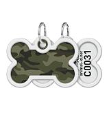 Collar адресник Waudog Smart ID "Камо зеленый" кость