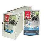Blitz Sterilised пауч для взрослых кошек (кусочки в желе) (Курица и брусника, 85 г. упаковка 24 шт)