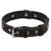 Dono Della ошейник кожаный безразмерный (S/M, Обсидиан)