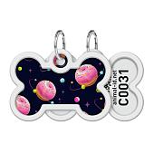 Collar адресник Waudog Smart ID "Вселенная пончиков" кость