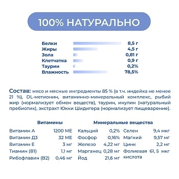 Jarvi мясной паштет mini с индейкой для кошек с чувствительным пищеварением