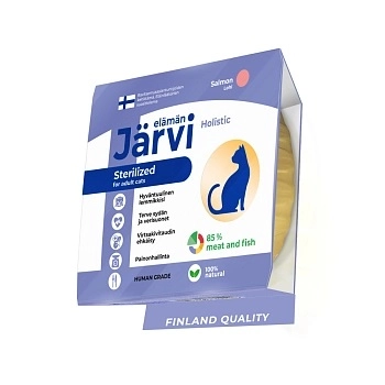 Jarvi мясной паштет mini с лососем для стерилизованных кошек