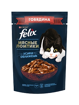 Felix Мясные ломтики пауч для кошек (кусочки в соусе)