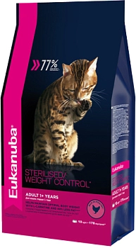 Eukanuba Cat для стерилизованных и с избыточным весом взрослых кошек