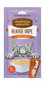 Деревенские лакомства "Нежное пюре" лакомство для кошек (4х10 г.)