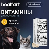 Healfort Premium Дрожжи пивные с кальцием и L-карнитином для кошек и собак