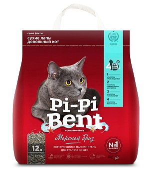 Pi-Pi-Bent Морской бриз наполнитель минеральный комкующийся