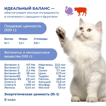 Jarvi крем-суп с мясом индейки и говядины для кошек и котят