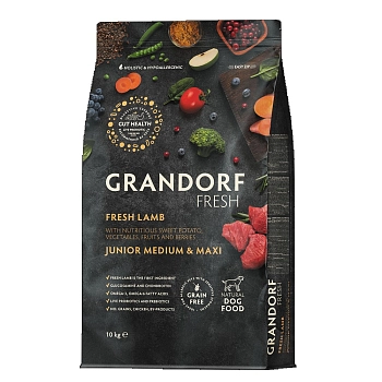 Grandorf FRESH Dog Lamb Junior Medium & Maxi корм для юниоров средних и крупных пород