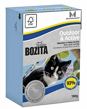 Bozita Feline Outdoor & Active для кошек домашних и активных (кусочки в желе)