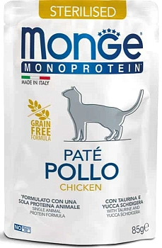 Monge Cat Monoprotein пауч для для стерилизованных кошек и кастрированных котов (паштет)