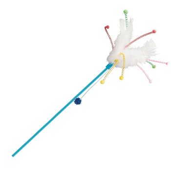 Trixie удочка для кошек пластмасовая с перьями