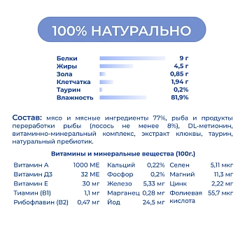 Jarvi мясной паштет с лососем для стерилизованных кошек