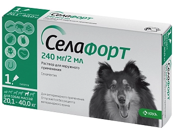 Селафорт защита от внешних и внутренних паразитов для собак 20-40 кг.