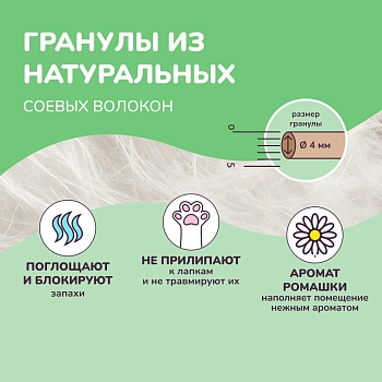 Qushy наполнитель "Зеленый Чай" растительный комкующийся