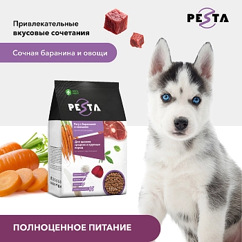 Pesta сухой корм "Рагу с бараниной и овощами" для щенков средних и крупных пород