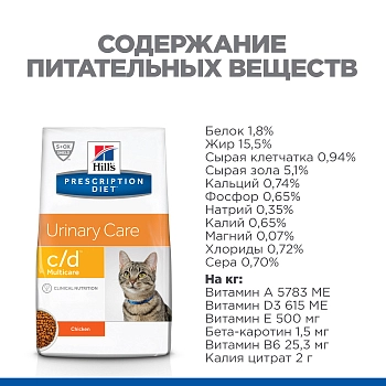 Hill's Prescription Diet c/d Multicare Urinary Care корм для кошек диета при МКБ