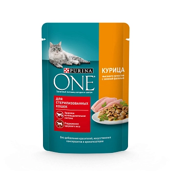 Purina One пауч для стерилизованных кошек (кусочки в подливе)