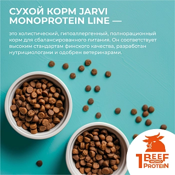 Jarvi сухой монопротеиновый полнорационный корм для взрослых собак мелких пород