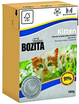 Bozita Feline Kitten консервы для котят (кусочки в желе)