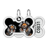 Collar адресник Waudog Smart ID "Ездить, чтобы жить" кость
