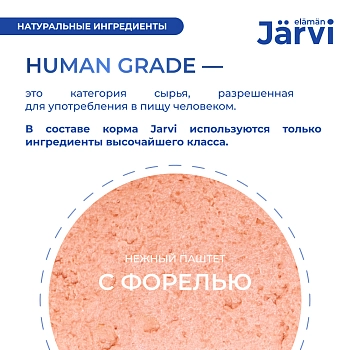 Jarvi мясной паштет с форелью для кошек с чувствительным пищеварением