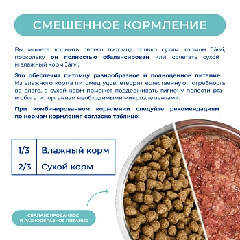 Jarvi монопротеиновые полнорационные консервы для собак и щенков всех пород с 3-х месяцев, 100 г.