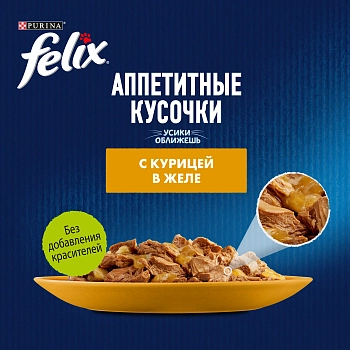 Felix Аппетитные кусочки пауч для кошек (кусочки в желе)