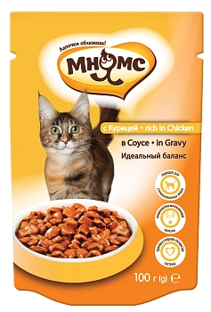 Мнямс Идеальный баланс пауч для взрослых кошек (кусочки в соусе) (акция 20+4 шт)