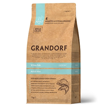 Grandorf Mini White Fish Adult корм для взрослых собак мини пород