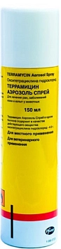 Террамицин Аэрозоль Спрей для лечения ран, заболеваний кожи и копыт у животных