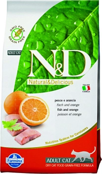 Farmina N&D Cat Fish&Orange Adult корм для взрослых кошек