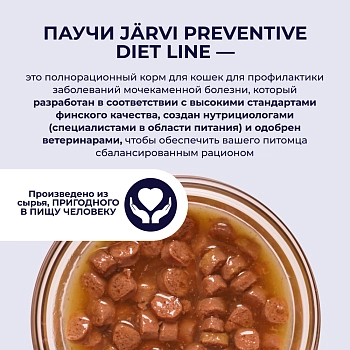 Jarvi Preventive diet line Urinary пауч для кошек для профилактики заболеваний МКБ (соус)