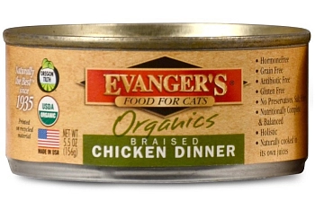 Evanger’s Обед органик с тушеным цыпленком консервы для кошек