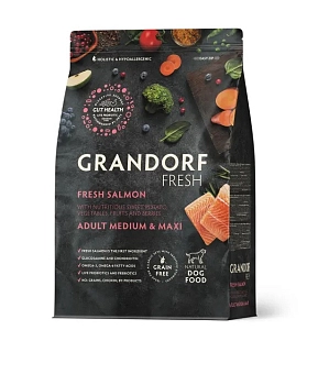 Grandorf FRESH Dog Salmon Adult Medium & Maxi корм для взрослых собак средних и крупных пород