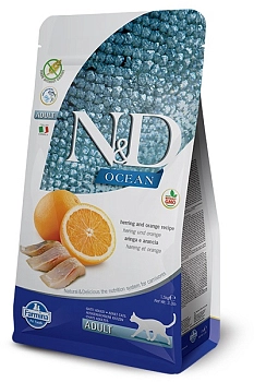Farmina N&D Cat Ocean Herring&Orange Adult корм для взрослых кошек