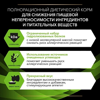 Pro Plan Veterinary Diets HA Hypoallergenic корм для кошек при лечении пищевой аллергии