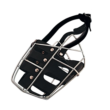 Гамма намордник металлический "Овчарка-сука" с кожаным вкладышем